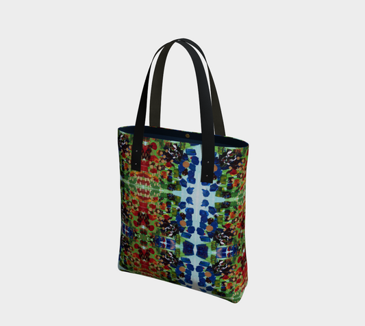 "Early Fall Garden" Urban Tote  (Blue, Green)