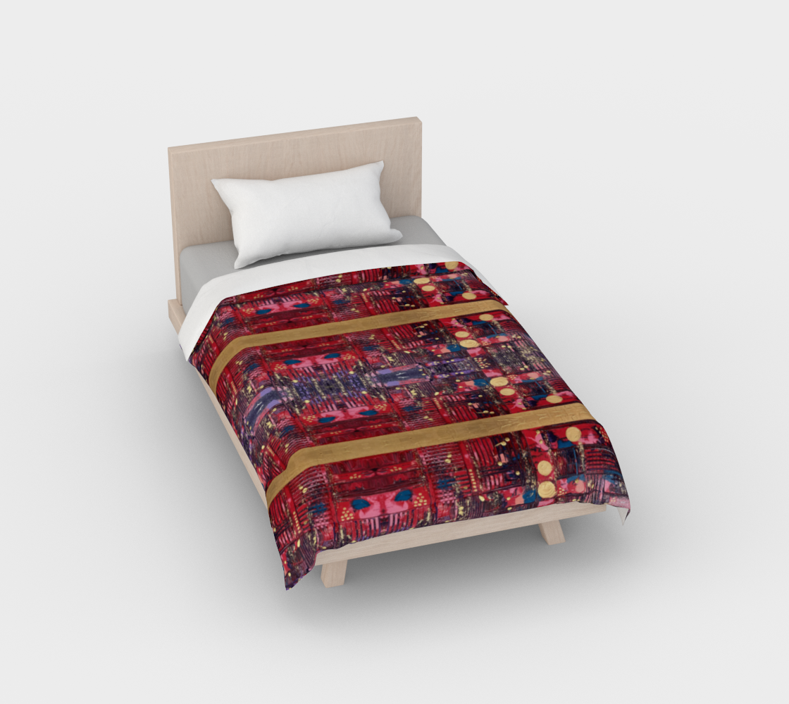 ”Longing for Peace Patchwork” Duvet Cover #2 (Red, Purple, Gold)