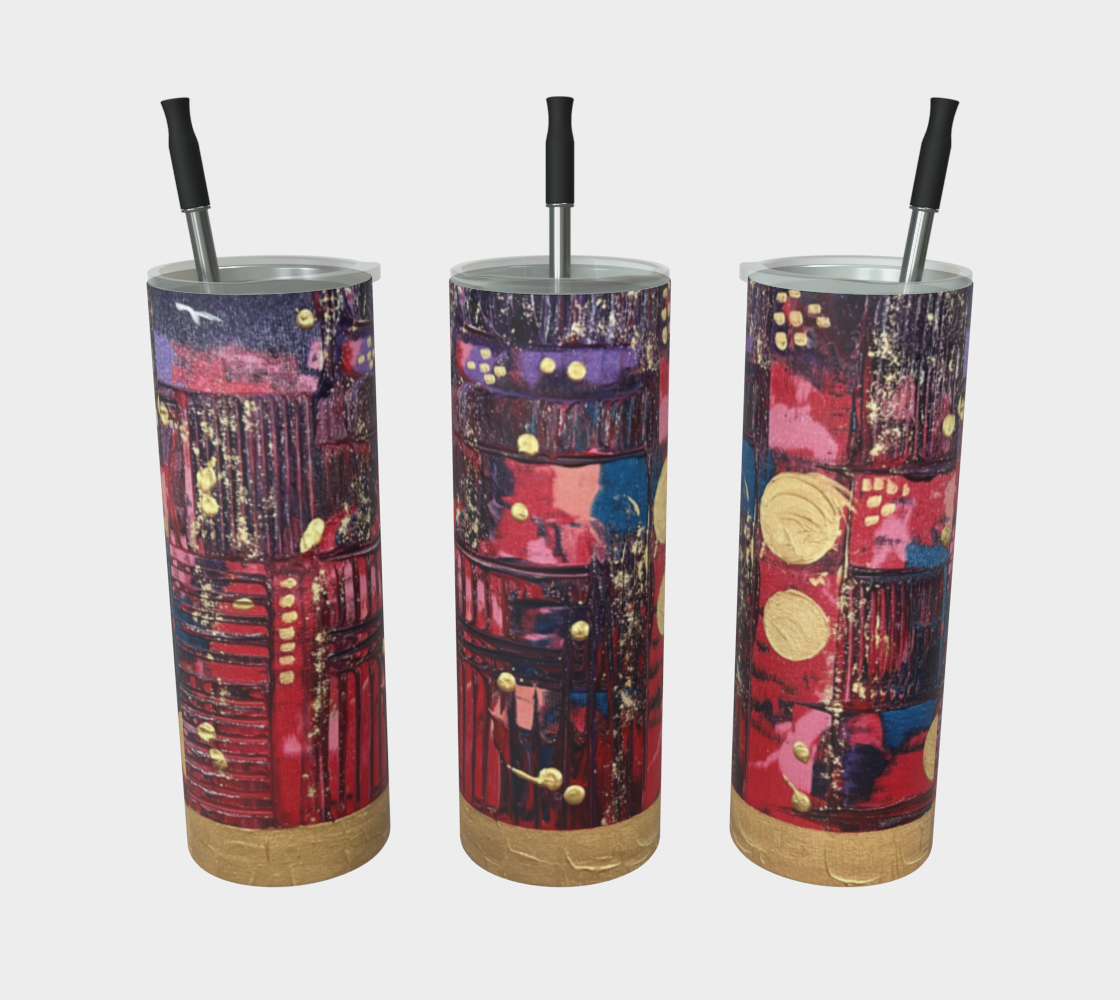 "Longing for Peace Patchwork" Tumbler (Red, Pink, Purple)