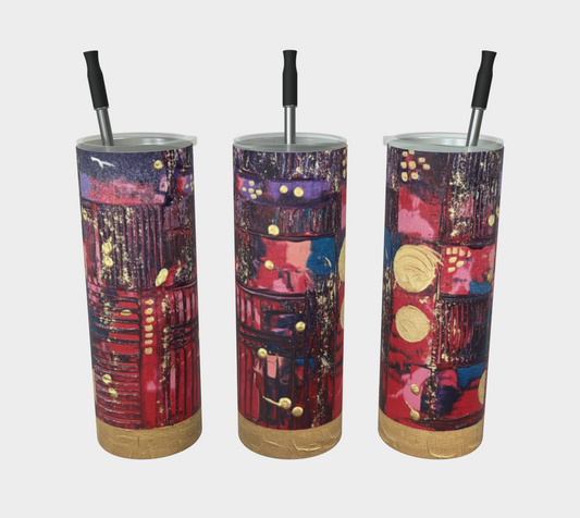 "Longing for Peace Patchwork" Tumbler (Red, Pink, Purple)