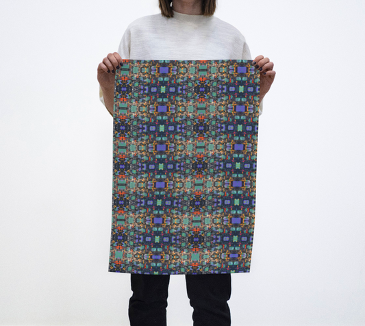 "Georgia Strait" Tea Towel (Aqua, Purple)