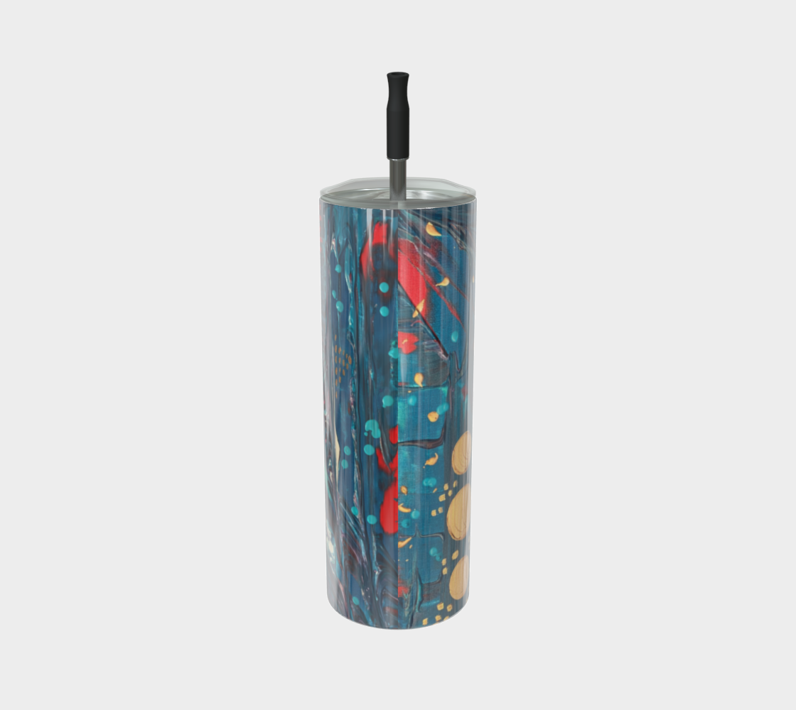 "Awakening"  Glossy Tumbler (Turquoise, Red, Gold)