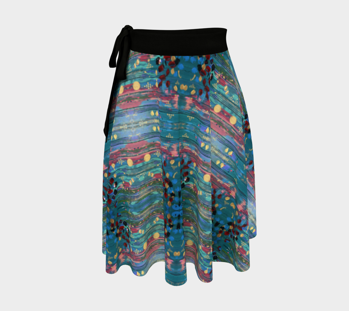 "Grace Under Water"  Wrap Skirt (Turquoise, Pink)