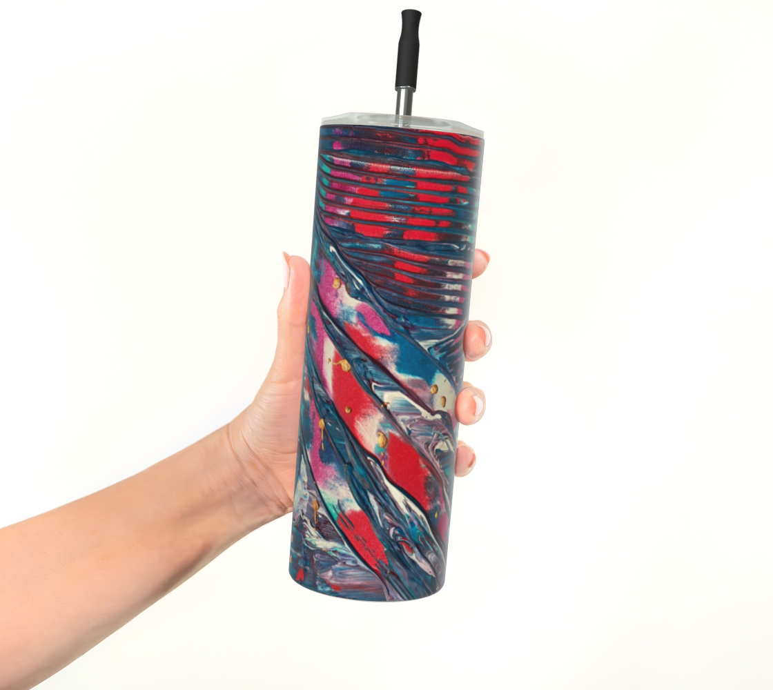 "Awakening" Matte Tumbler (Turquoise, Red, Gold)
