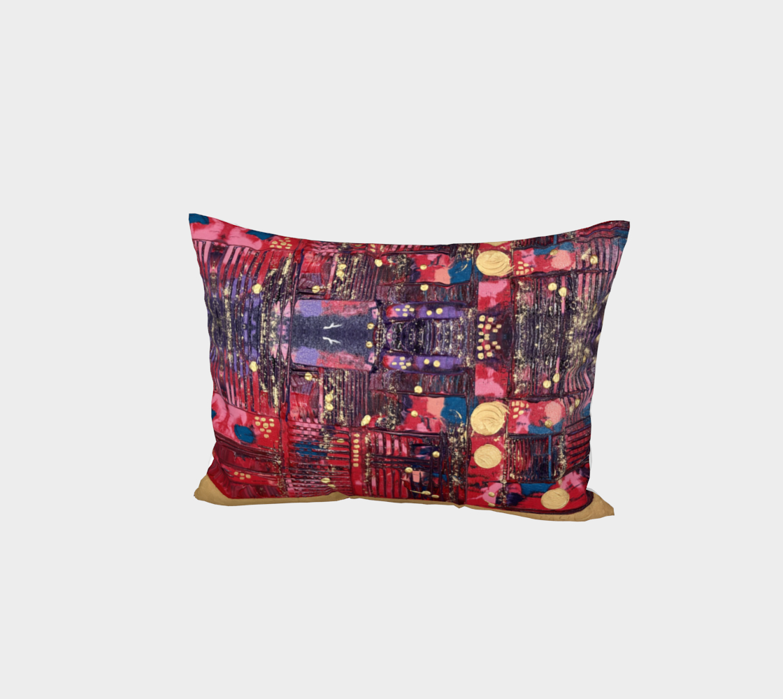 "Longing for Peace Patchwork" Bed Pillow Sham (Red, Purple, Pink)