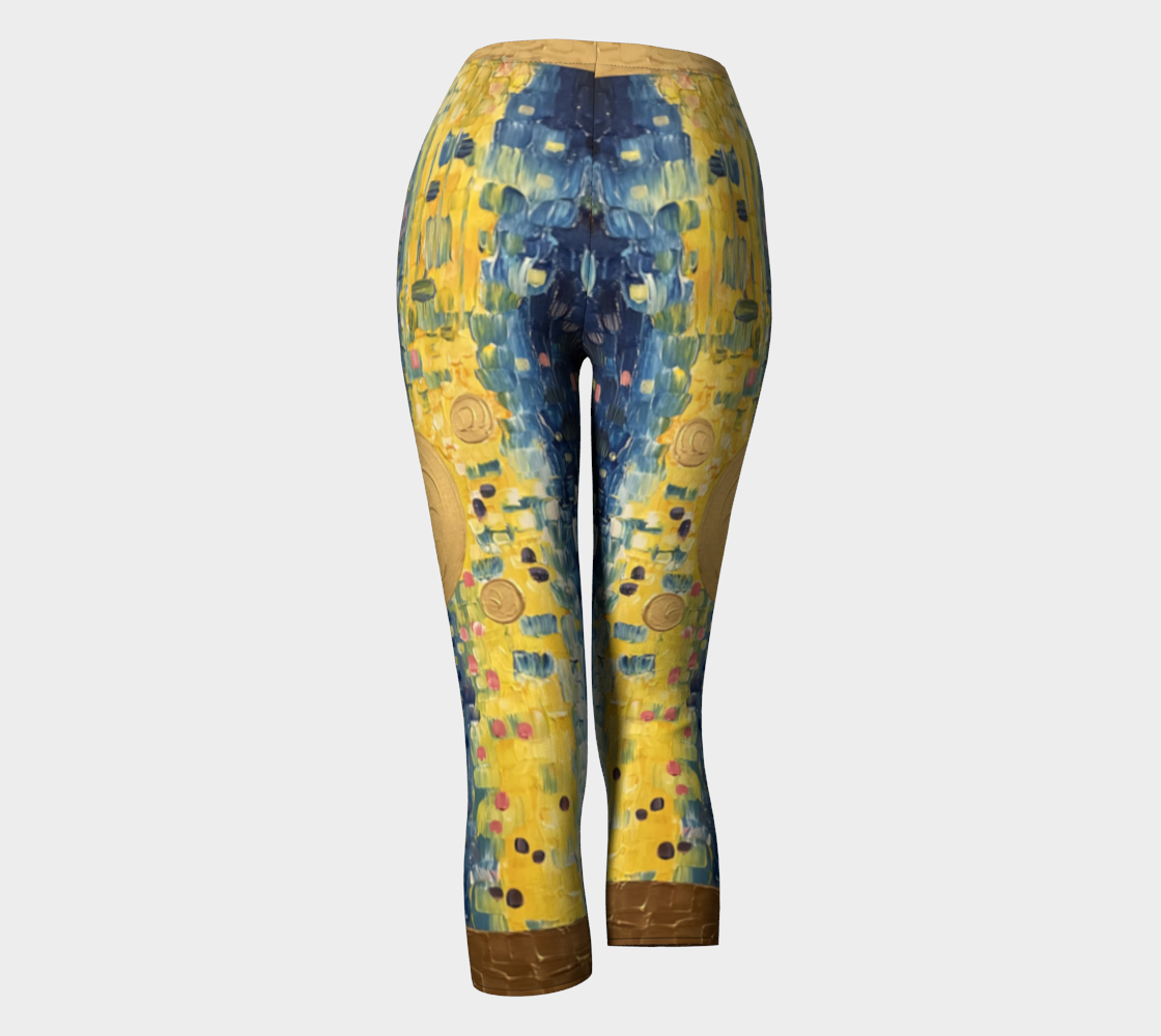 "Yellow on Blue" Capris (Blue, Yellow, Pink)