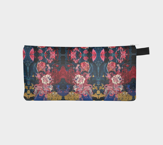 "Wild Carnations" Pencil Case (Blue, Red, Pink)