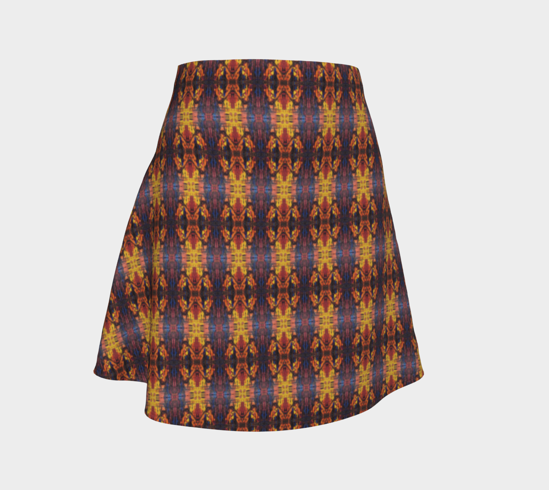 "Winter Woods with Phoenix " Flare Skirt (Purple, Orange)