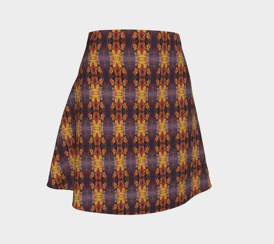 "Winter Woods with Phoenix " Flare Skirt (Purple, Orange)