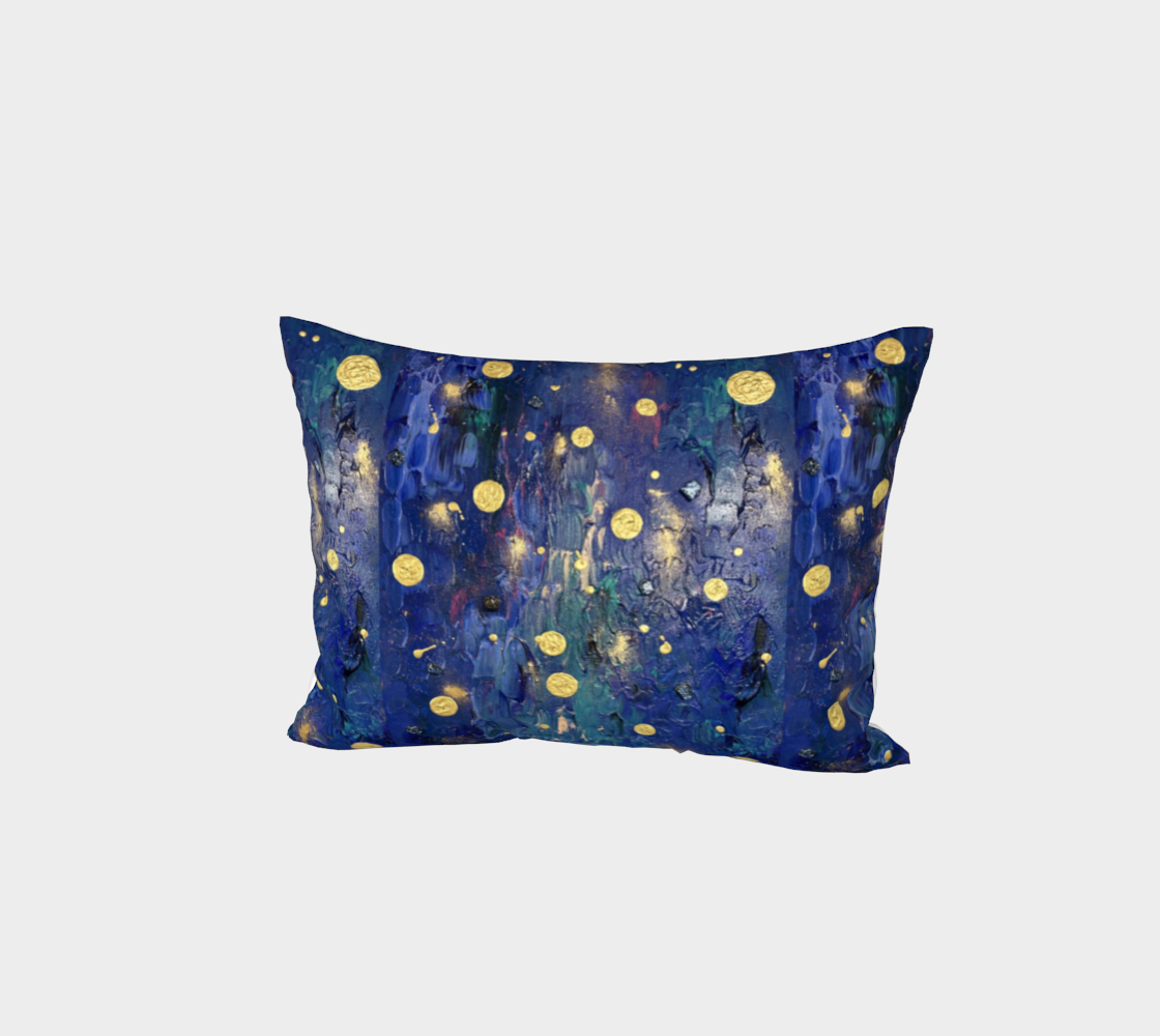 "Advent Blue" Bed Pillow Sham (Blue, Gold)
