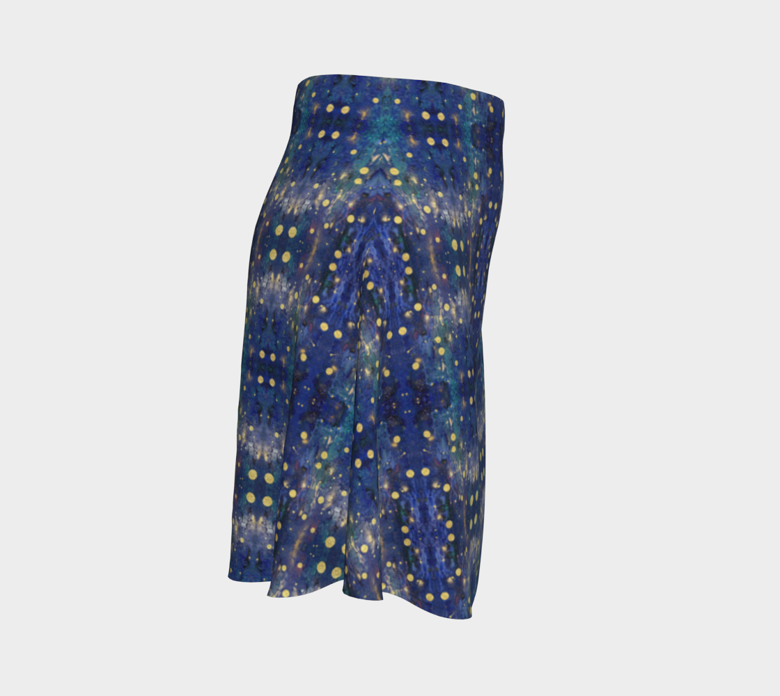 "Advent Blue  " Flare Skirt (Blue, Gold)