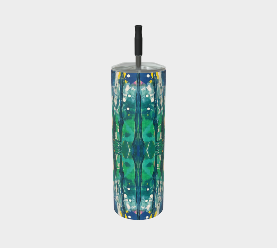 "Water Lilies" Matte Tumbler (Aqua, Green, Blue)