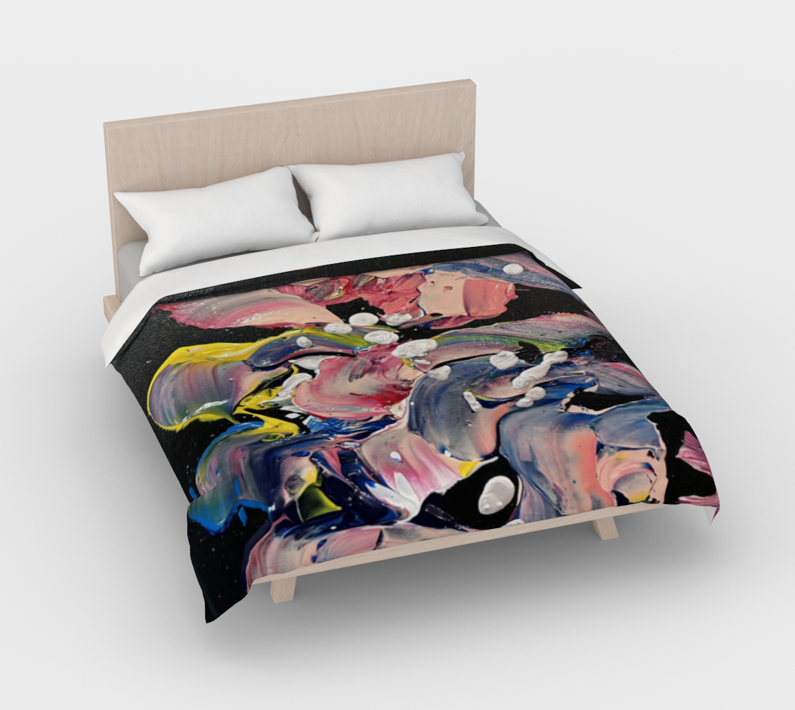 ”Grace In Orchid Petals” Duvet Cover (Black, Pink, Blue)