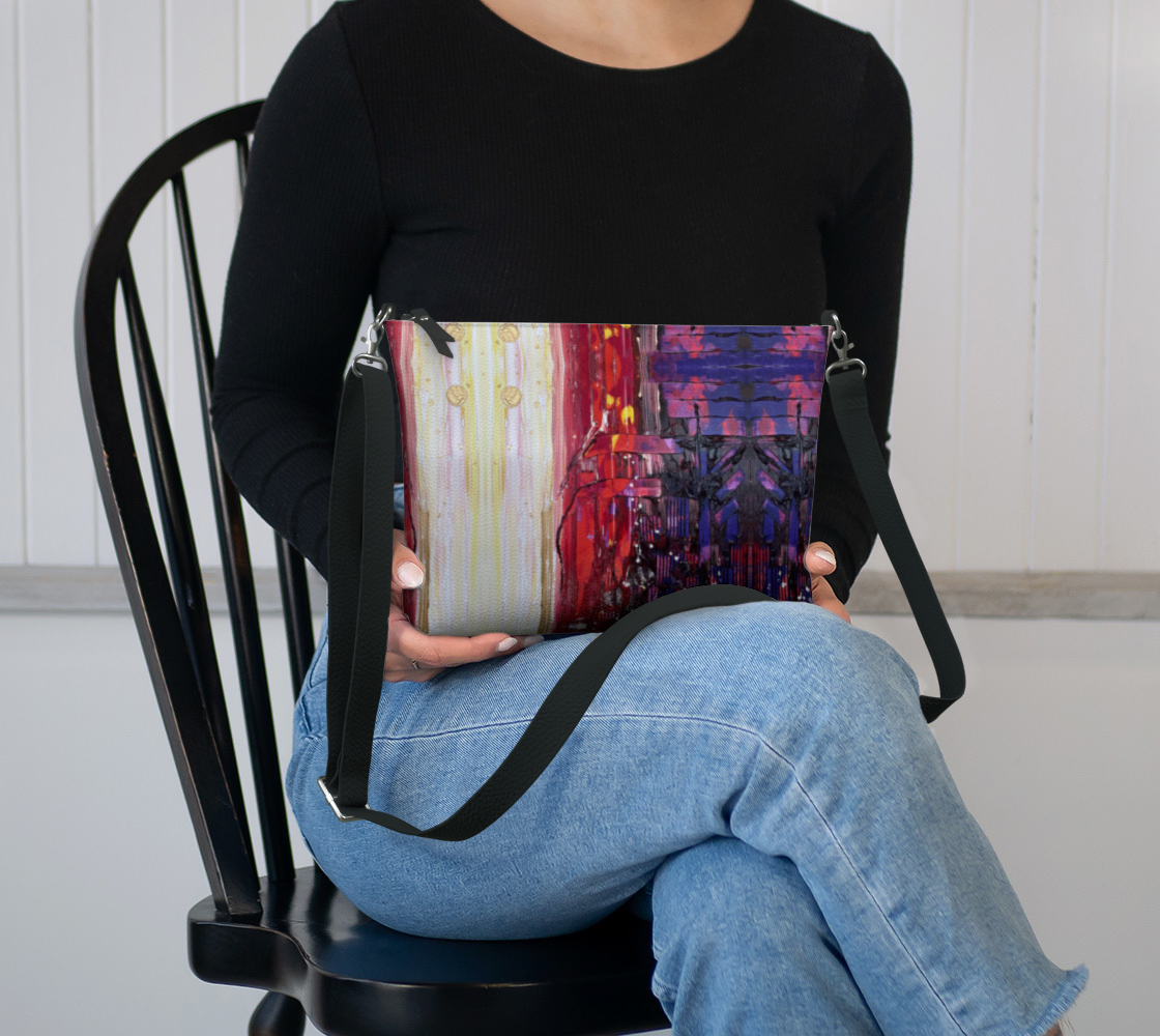 “Passion” Vegan Leather Crossbody Purse (Purple, Red, Yellow)