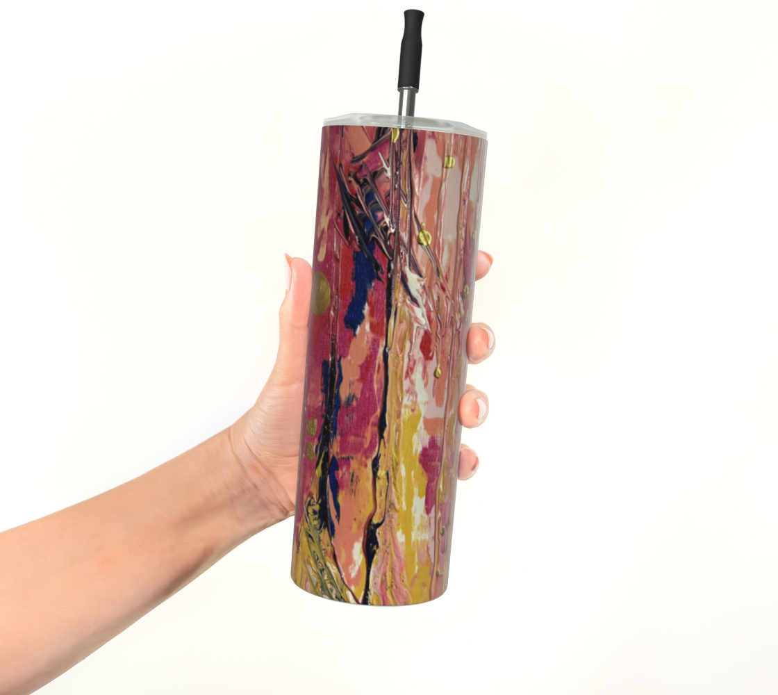 "Pink" Stainless Steel Tumbler (Pink, Yellow)