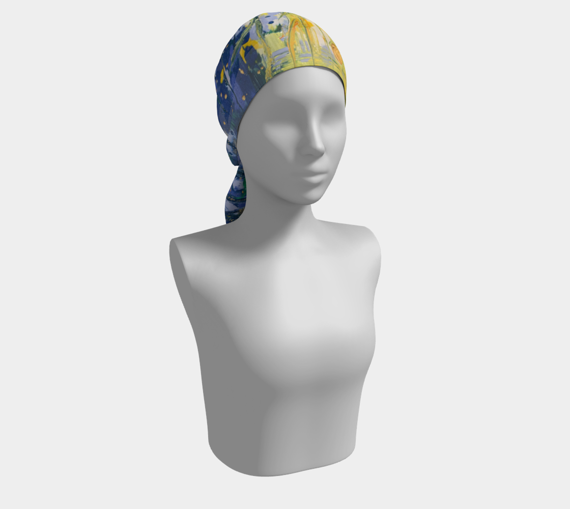 "Spring Awakening" Long Scarf (Blue, Green, Yellow)