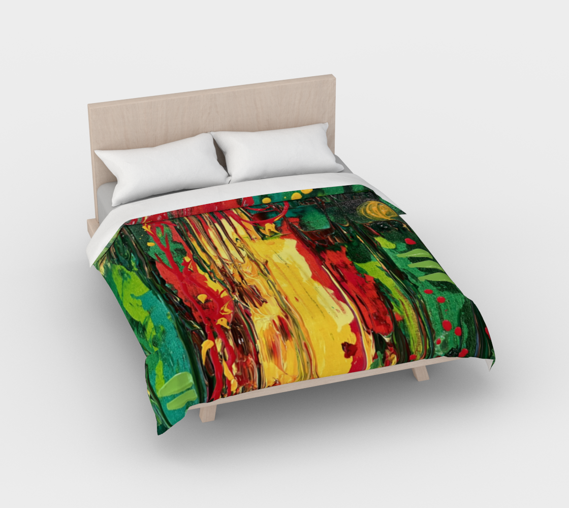 "Ubuntu #3" Duvet Cover (Green, Yellow, Red)