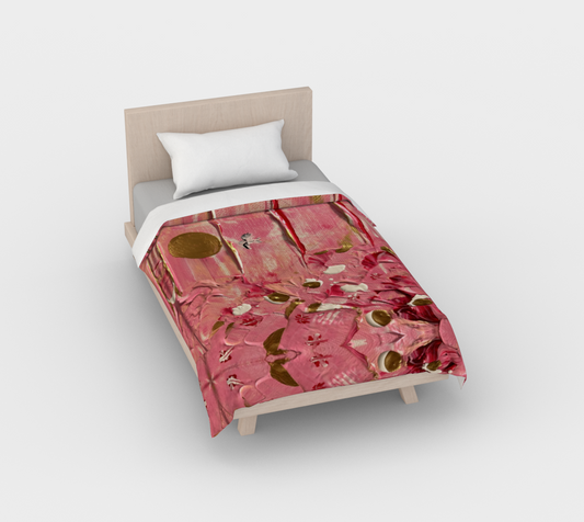 ”Gratitude” Duvet Cover (Pink, Gold)