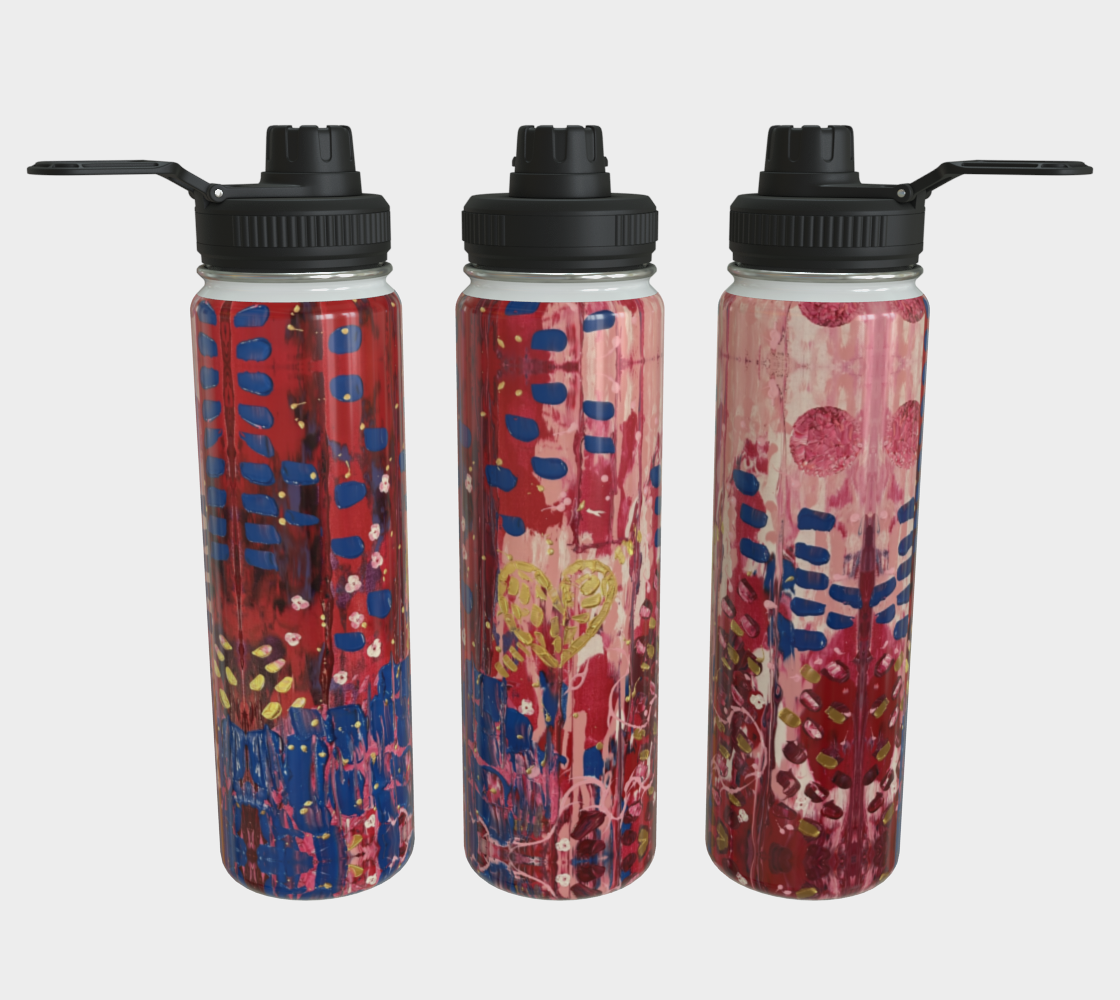 "Hearts and Flowers" Water Bottle