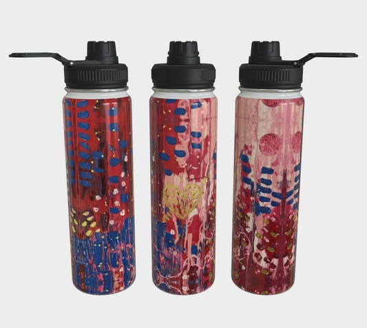 "Hearts and Flowers" Water Bottle