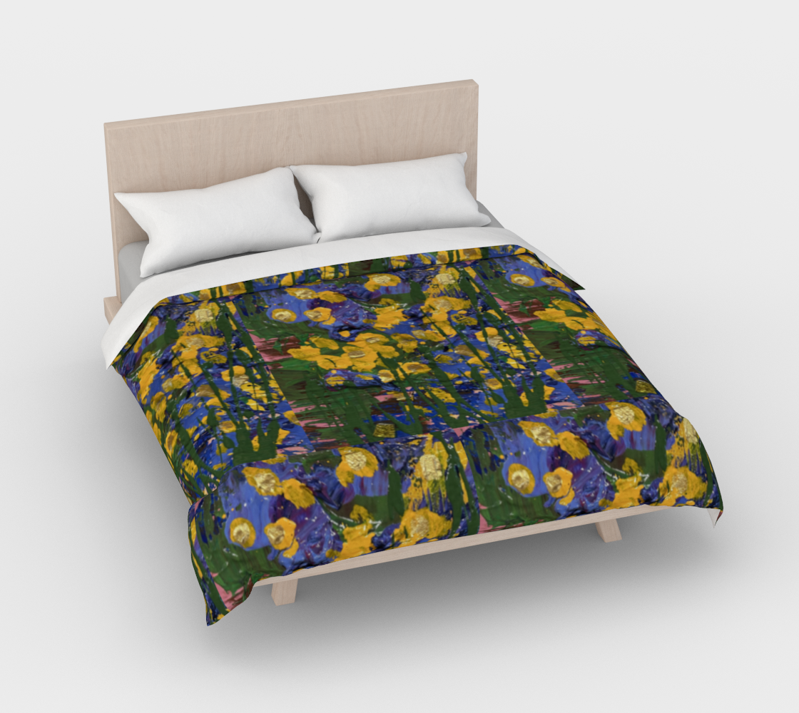 "Buttercups" Duvet Cover (Yellow, Purple, Green)