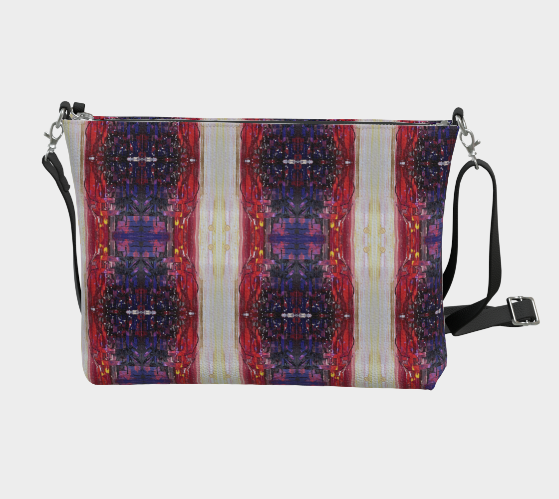 “Passion” Vegan Leather Crossbody Purse #2  (Purple, Red, Yellow)