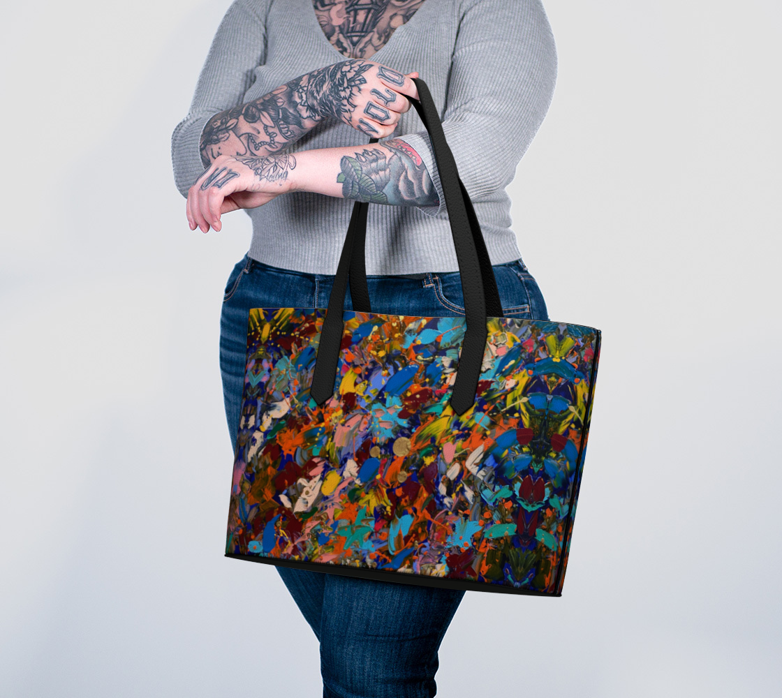“Crazy for You” Vegan Leather Tote Bag (Multi)