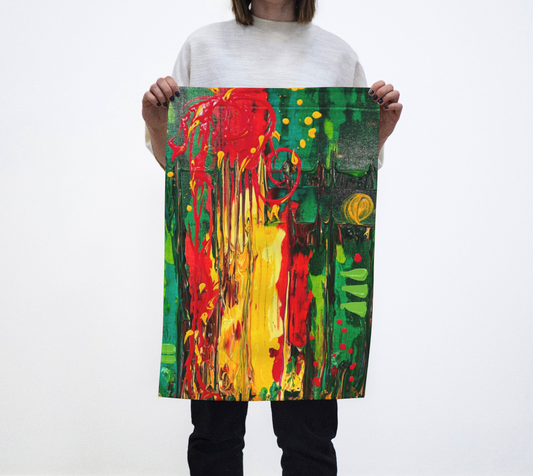 "Ubuntu #3" Tea Towel (Green, Red, Yellow)