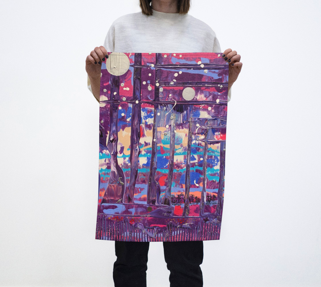 "1972" Tea Towel (Purple, Pink, Blue)