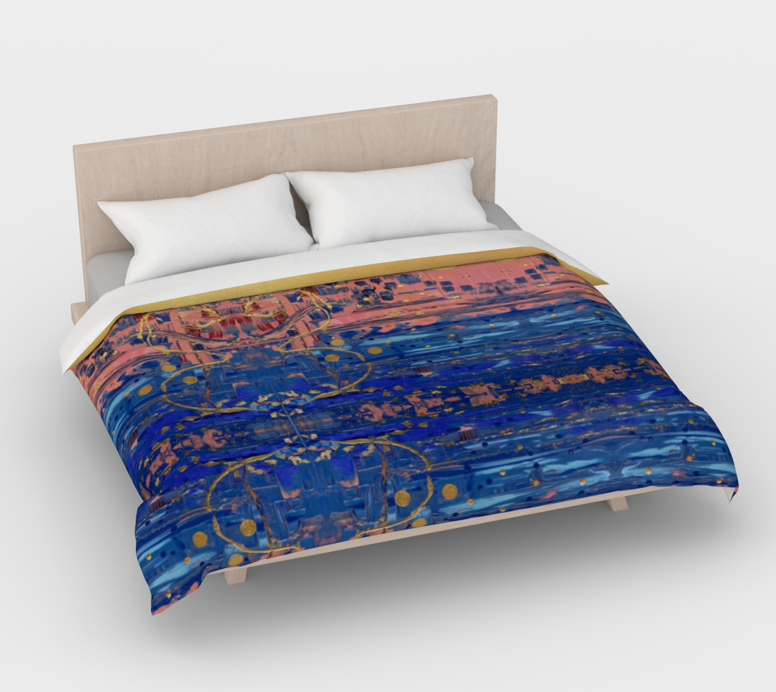 ”Sophia” Duvet Cover  (Pink, Blue, Gold)