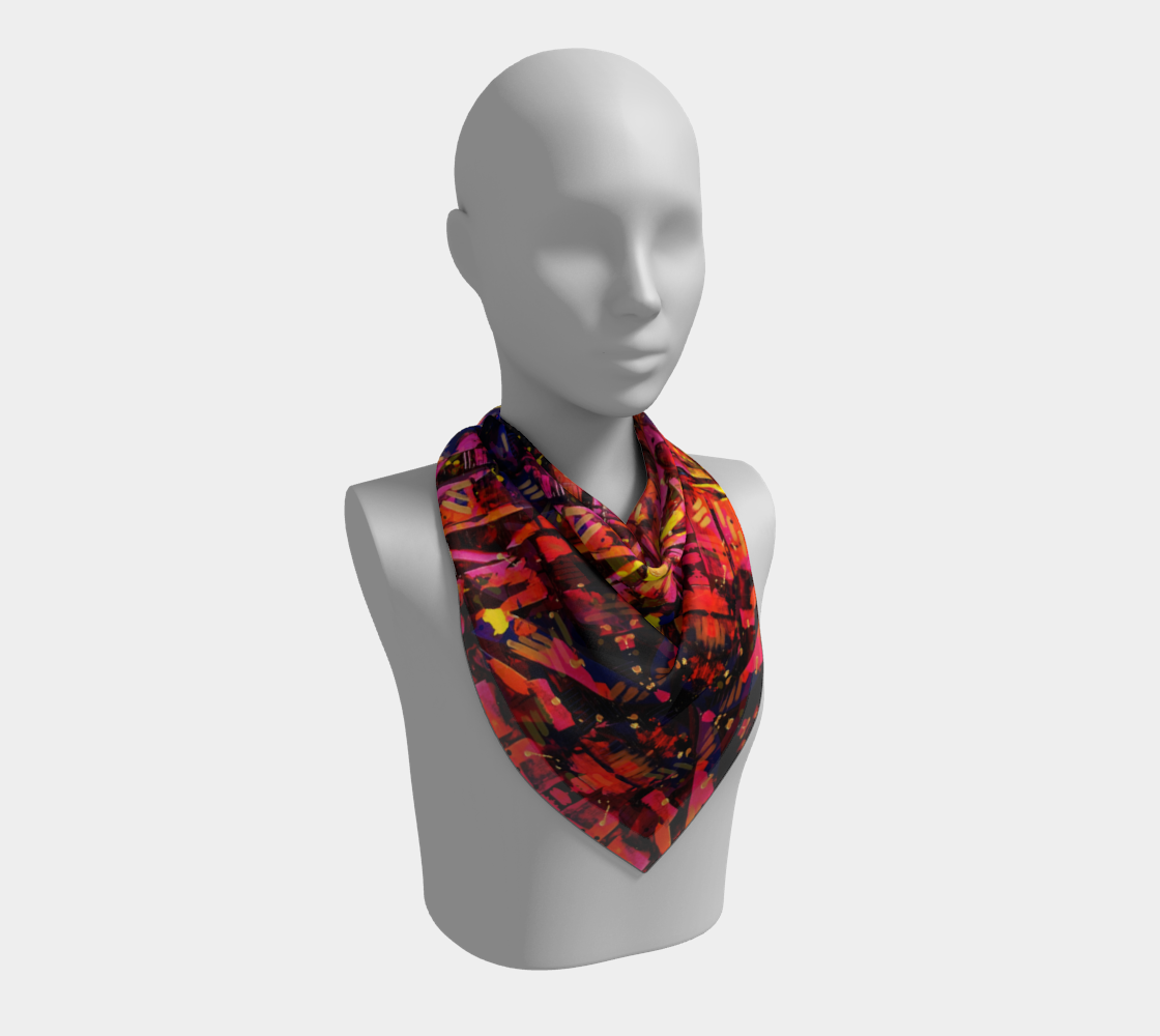 "Mercy" Square Scarf (Orange, Pink, Purple)
