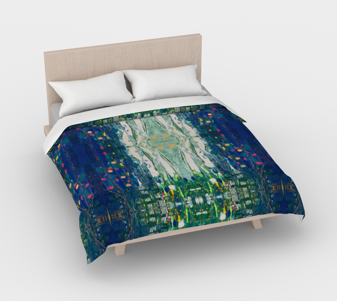 "By Monty's Marsh" Duvet Cover (Blue, Green)