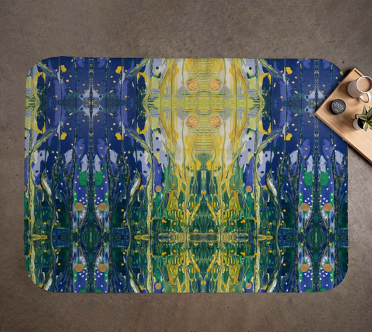 “Spring Awakening” Blanket (Blue, Yellow, Green)