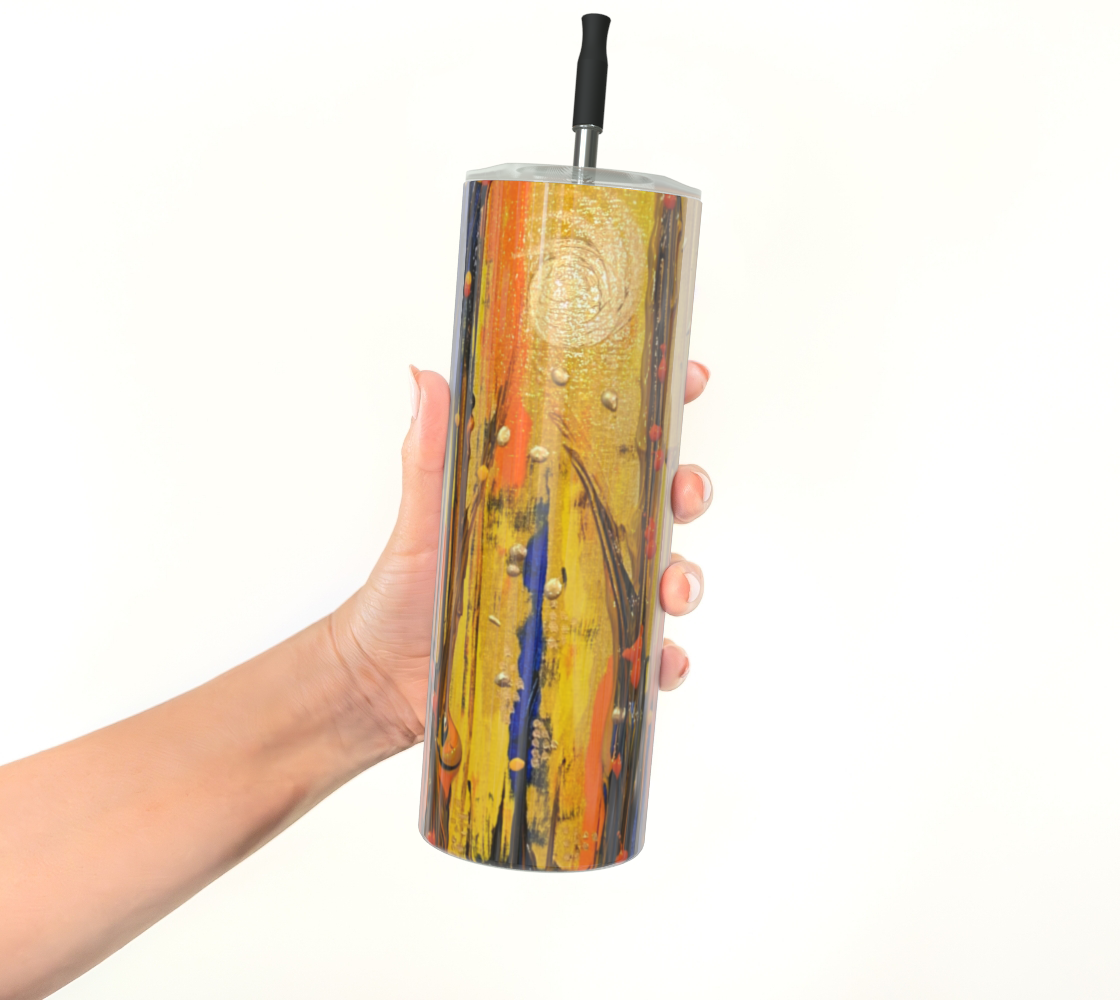 "Holy Ascent" Glossy Tumbler (Blue, Yellow, Orange)