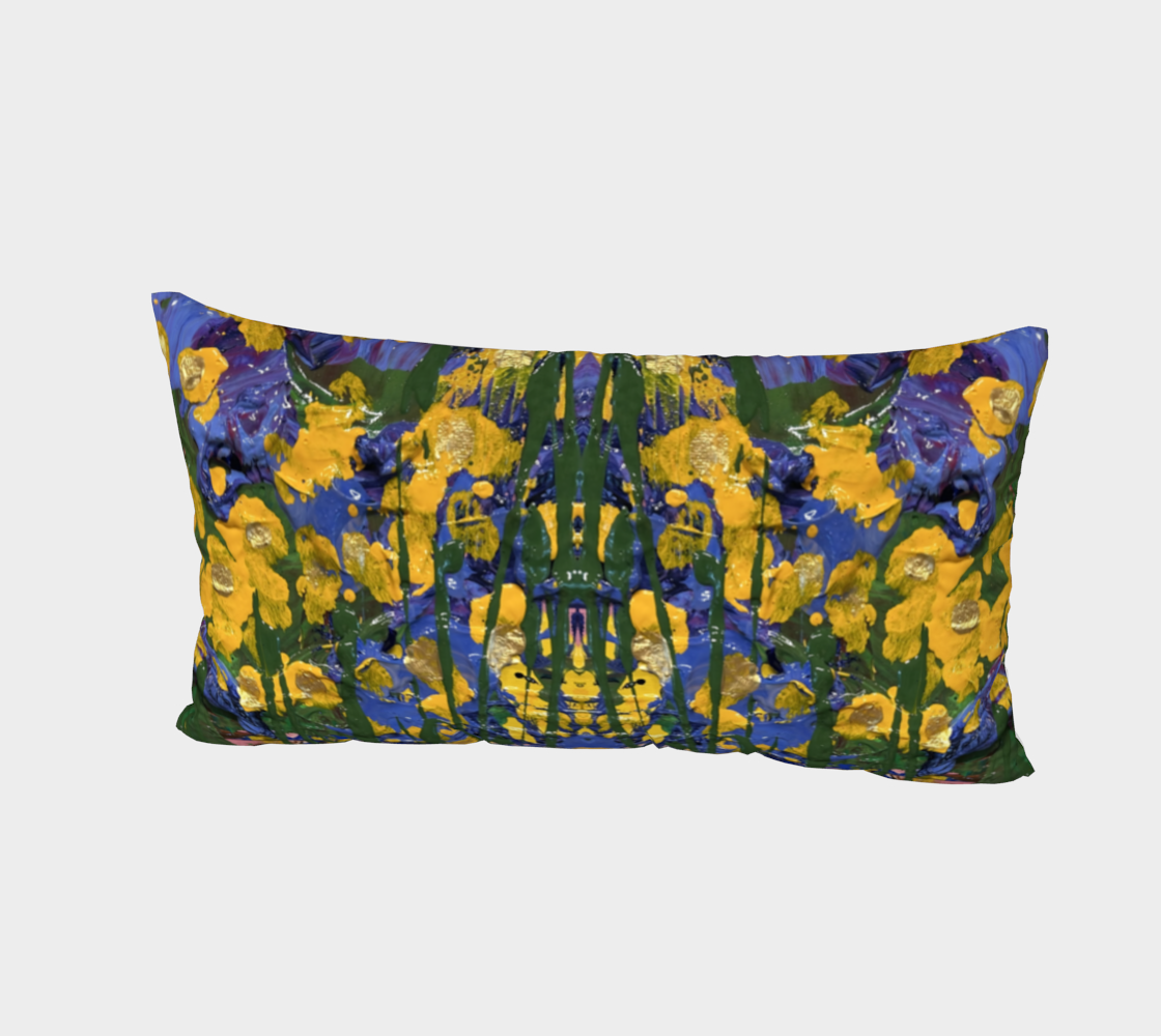 "Buttercups" Bed Pillow Sham (Yellow, Purple, Green)