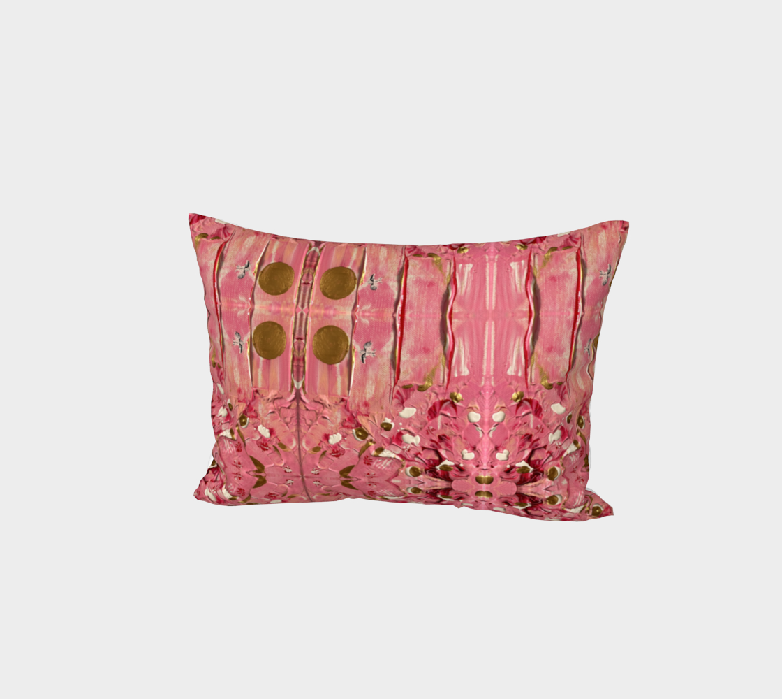 "Gratitude" Bed Pillow Sham (Pink, Gold)