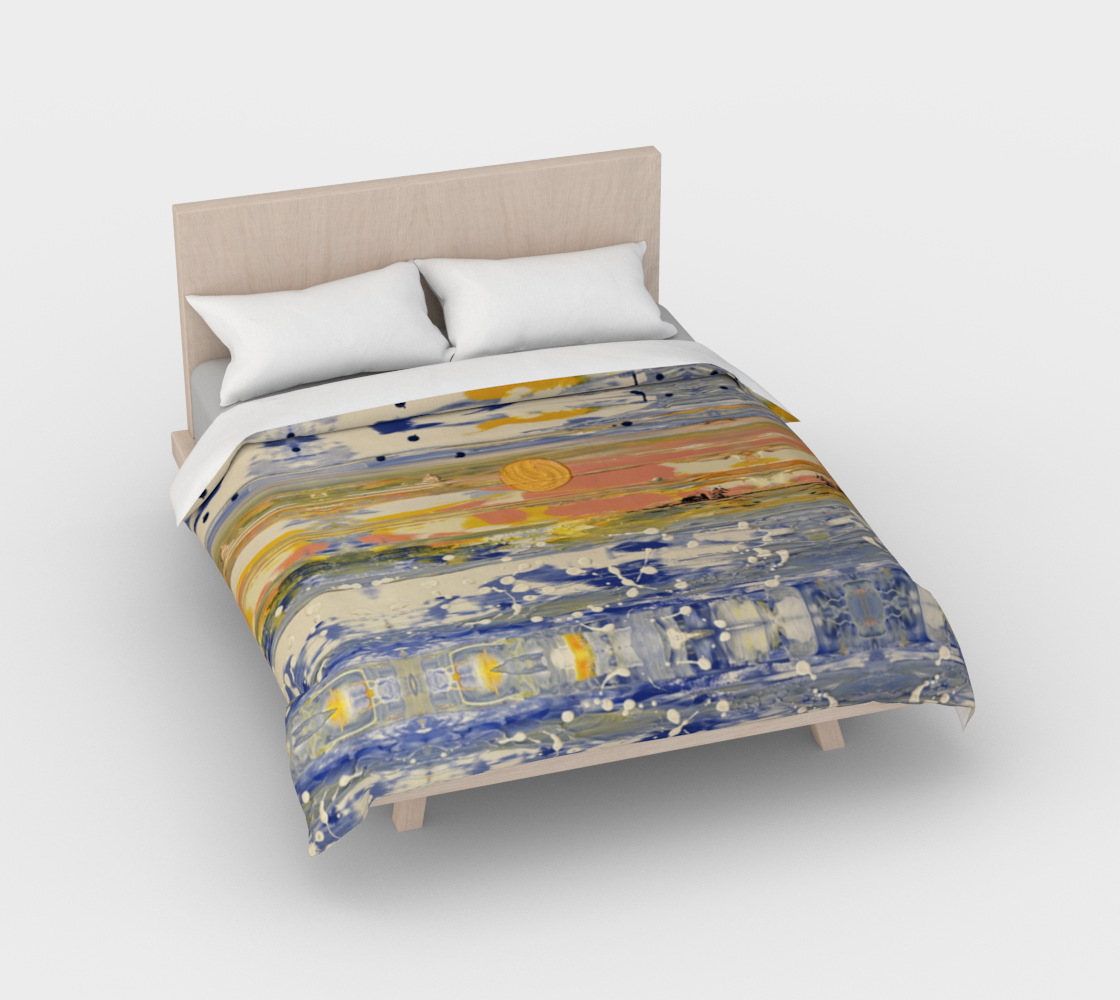 "Bruce County Winter" Duvet Cover ( Buff/White, Blue, Peach, Yellow)