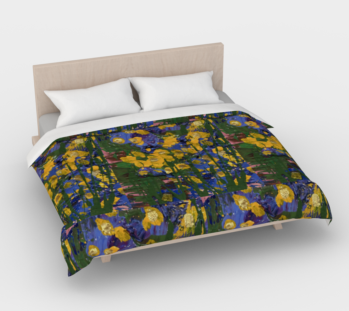 "Buttercups" Duvet Cover (Yellow, Purple, Green)