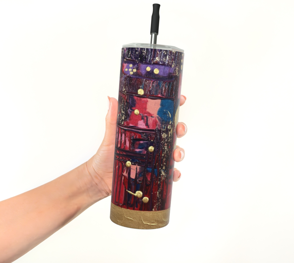"Longing for Peace Patchwork" Tumbler (Red, Pink, Purple)