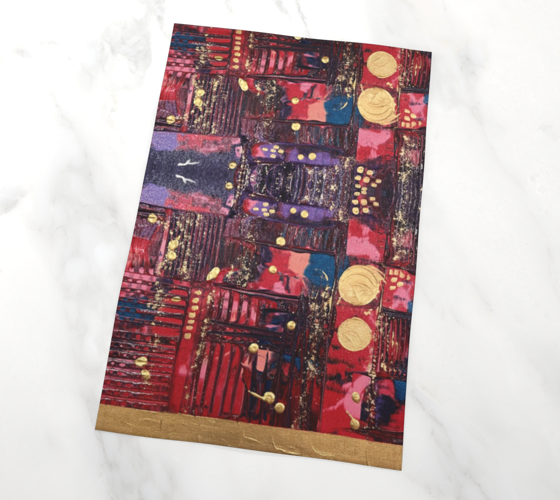 "Longing for Peace" Tea Towel (Red, Purple)
