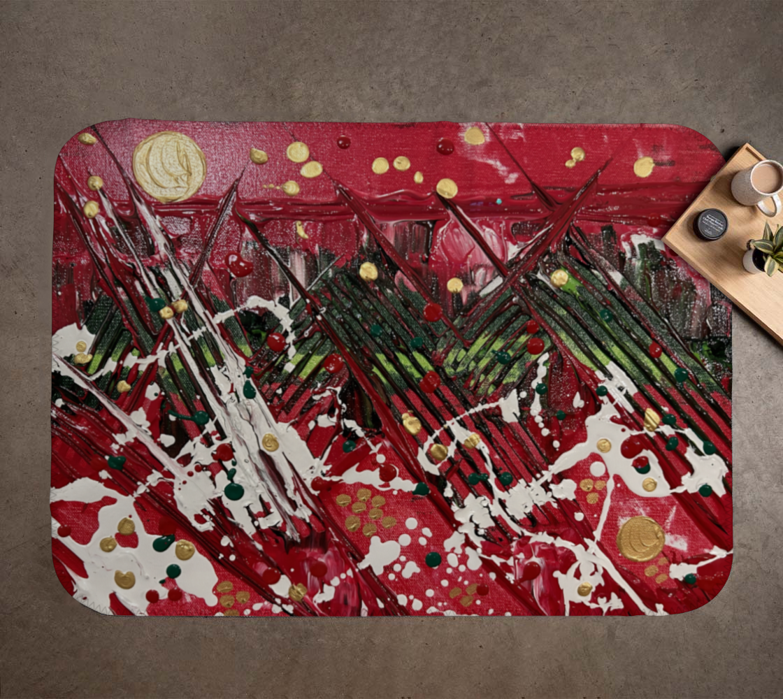 "Winter Trails" Christmas Blanket  (Red, Green)