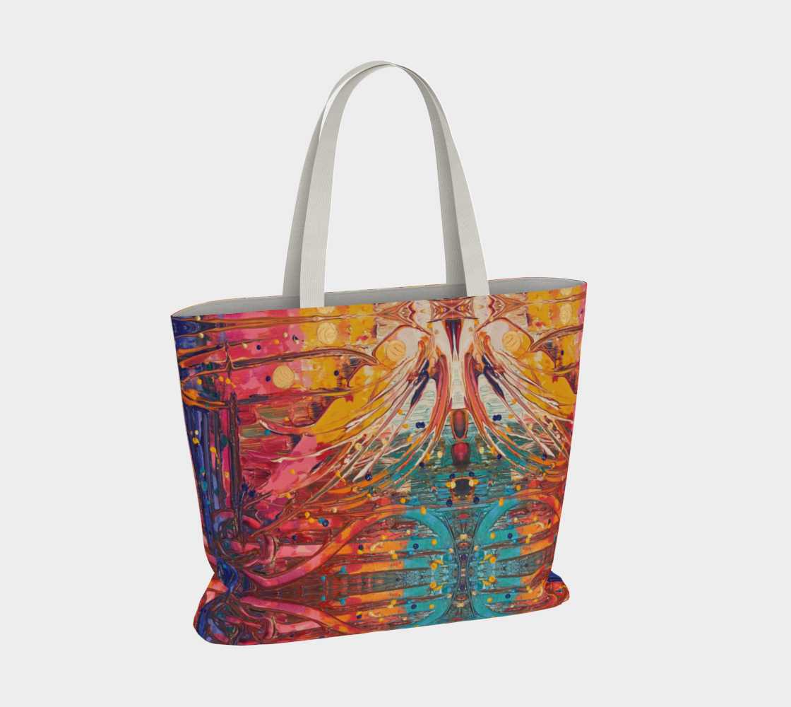 "Love Supreme" Large Tote (Orange, Yellow, Aqua, Pink)