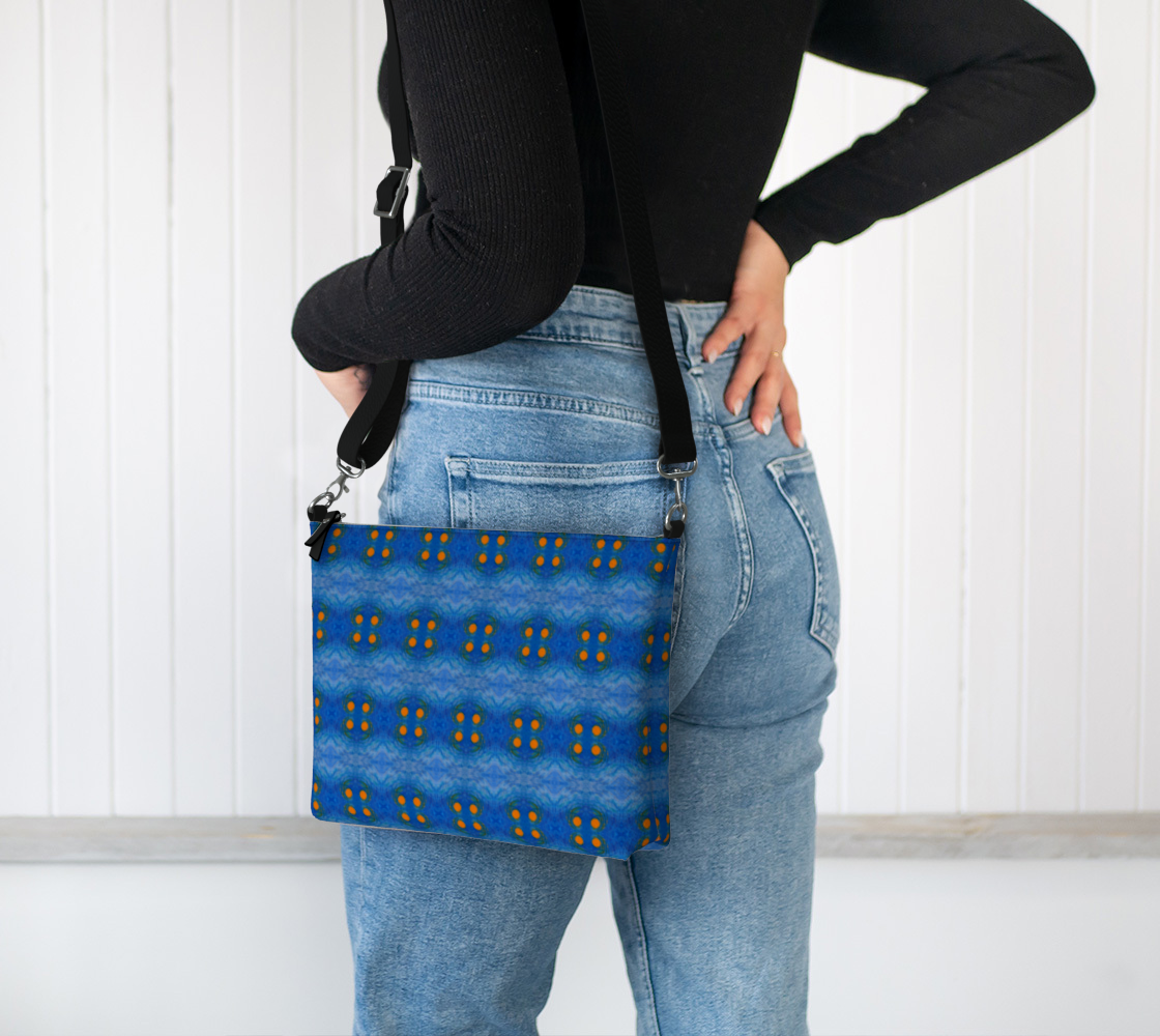 “Air” Vegan Leather Crossbody (Blue, Yellow)