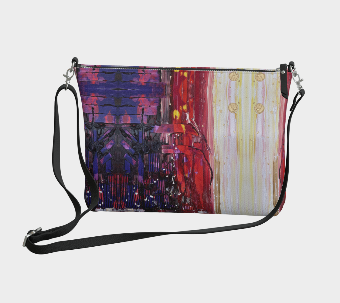 “Passion” Vegan Leather Crossbody Purse (Purple, Red, Yellow)