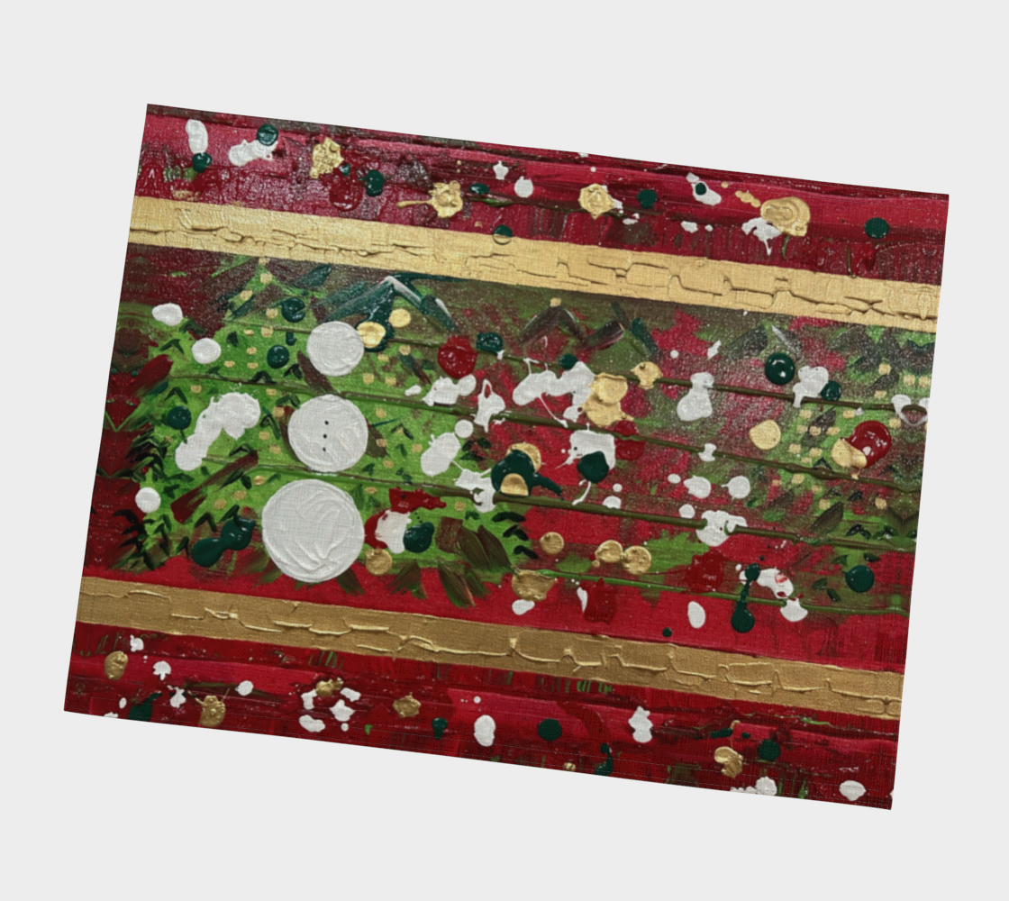"Winter Frolic" Placemat   (Red, Green)