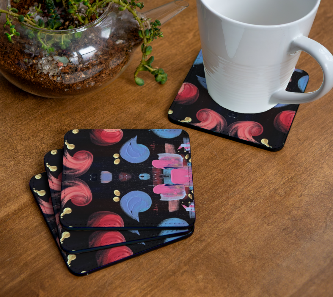 "Winter Night" Coaster  (Purple, Pink)