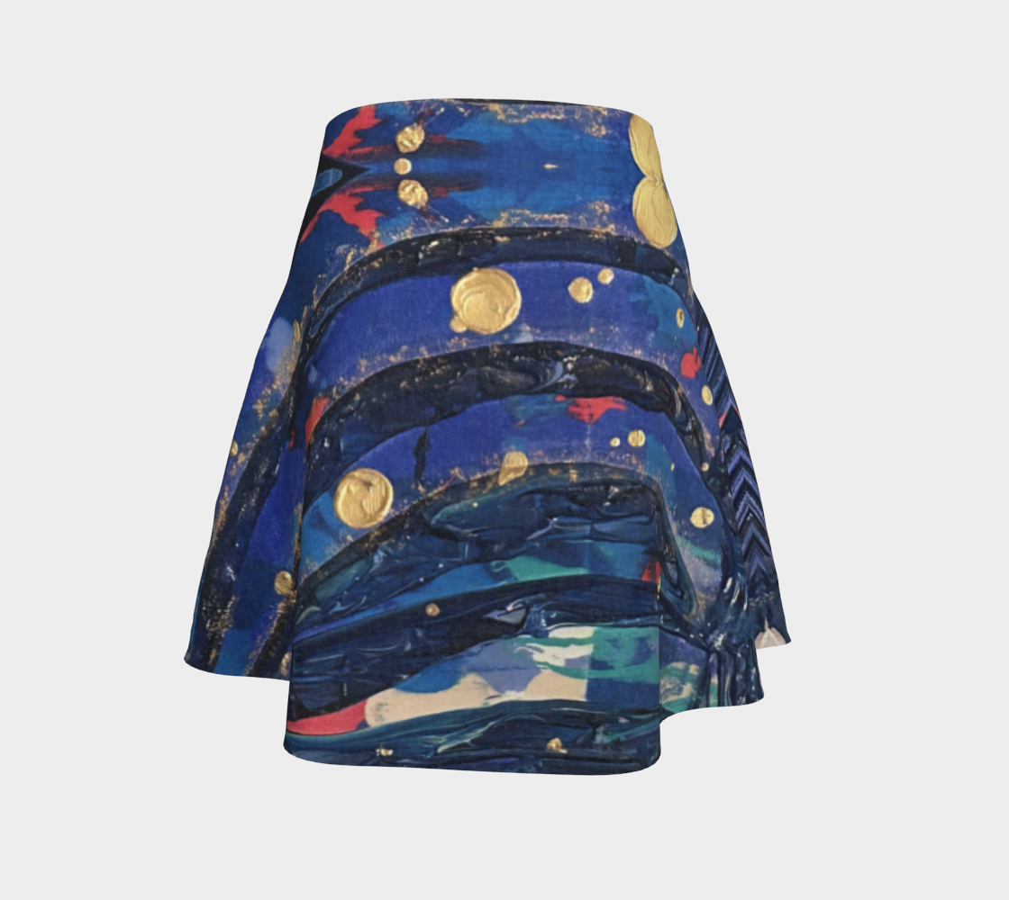 "Blue Sky" Flare Skirt (Blue, Pink)