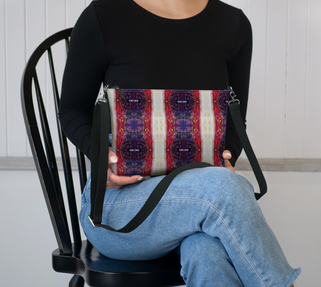 “Passion” Vegan Leather Crossbody Purse #2  (Purple, Red, Yellow)