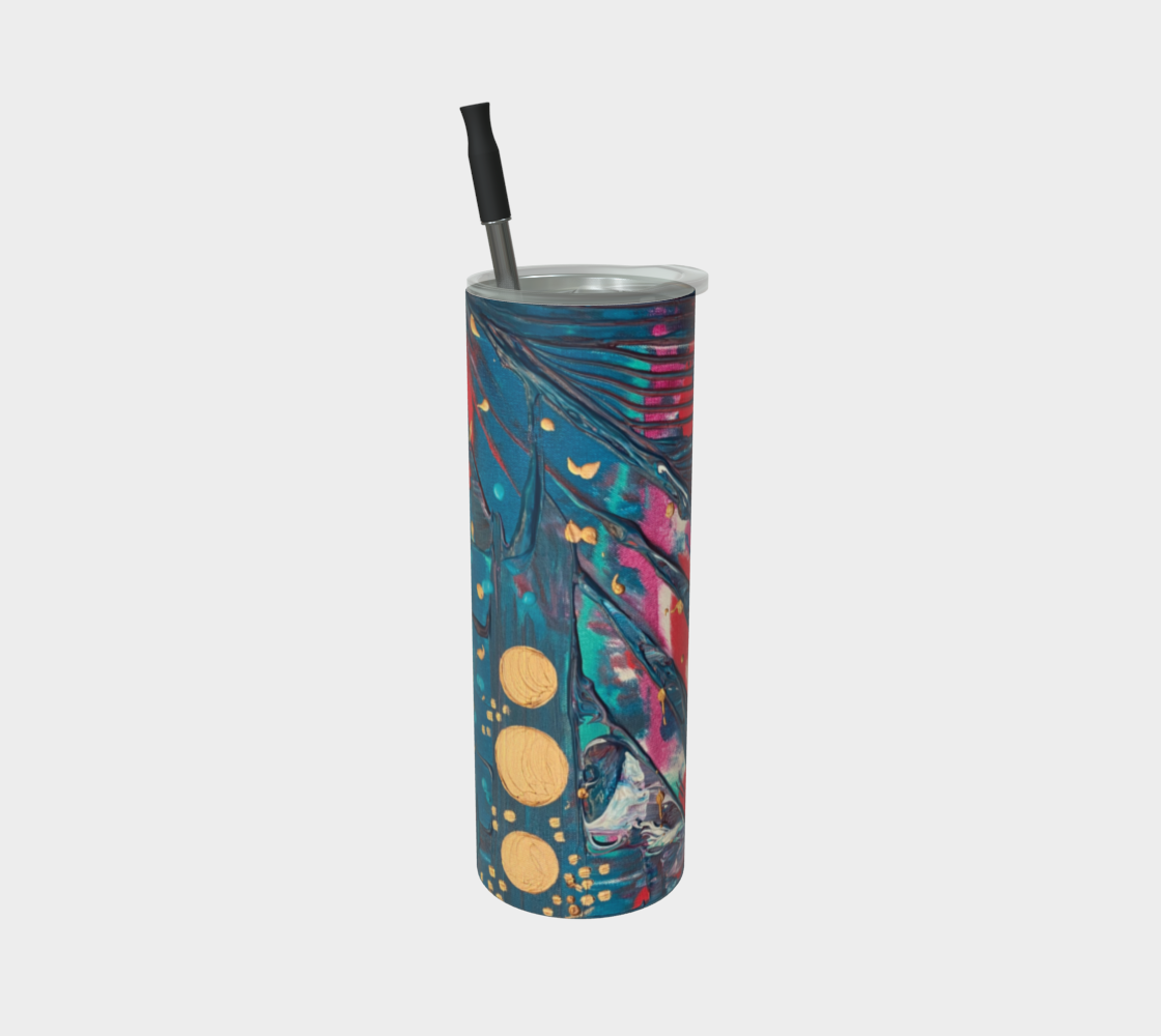 "Awakening" Matte Tumbler (Turquoise, Red, Gold)