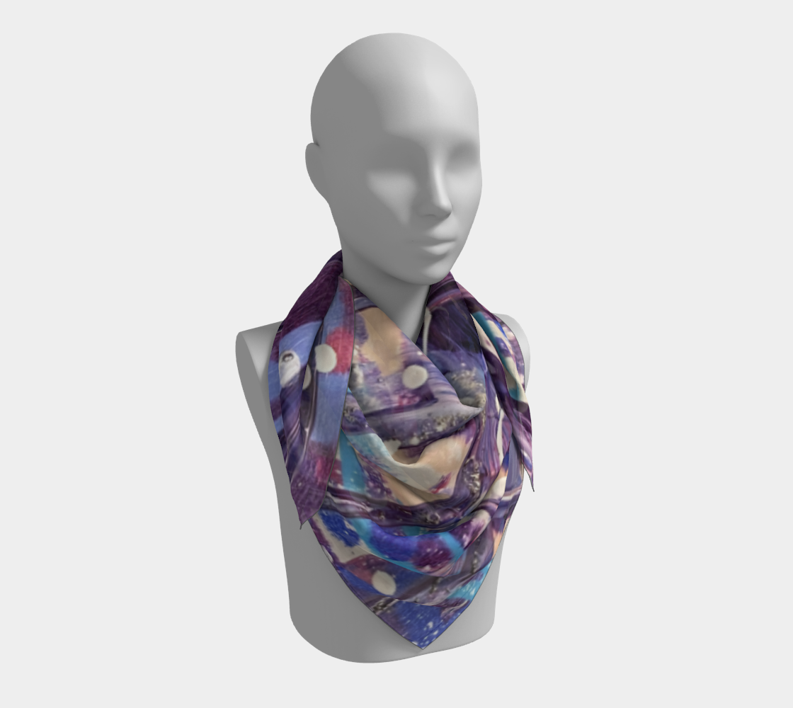 "1972" Square Scarf (Purple, Mauve, Pink)